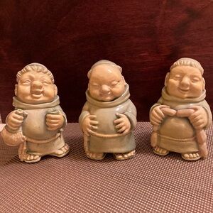 Vintage Friar set of 3 figurines